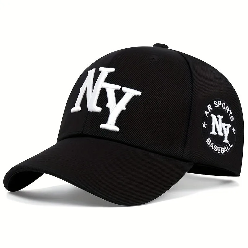 1pc Unisex Stylish NY Pattern Sunshade Adjustable Baseball Cap - Perfect for Spring and Autumn Travel, Seaside Party, Casual Daily Wear - Breathable, Lightweight, and Comfortable