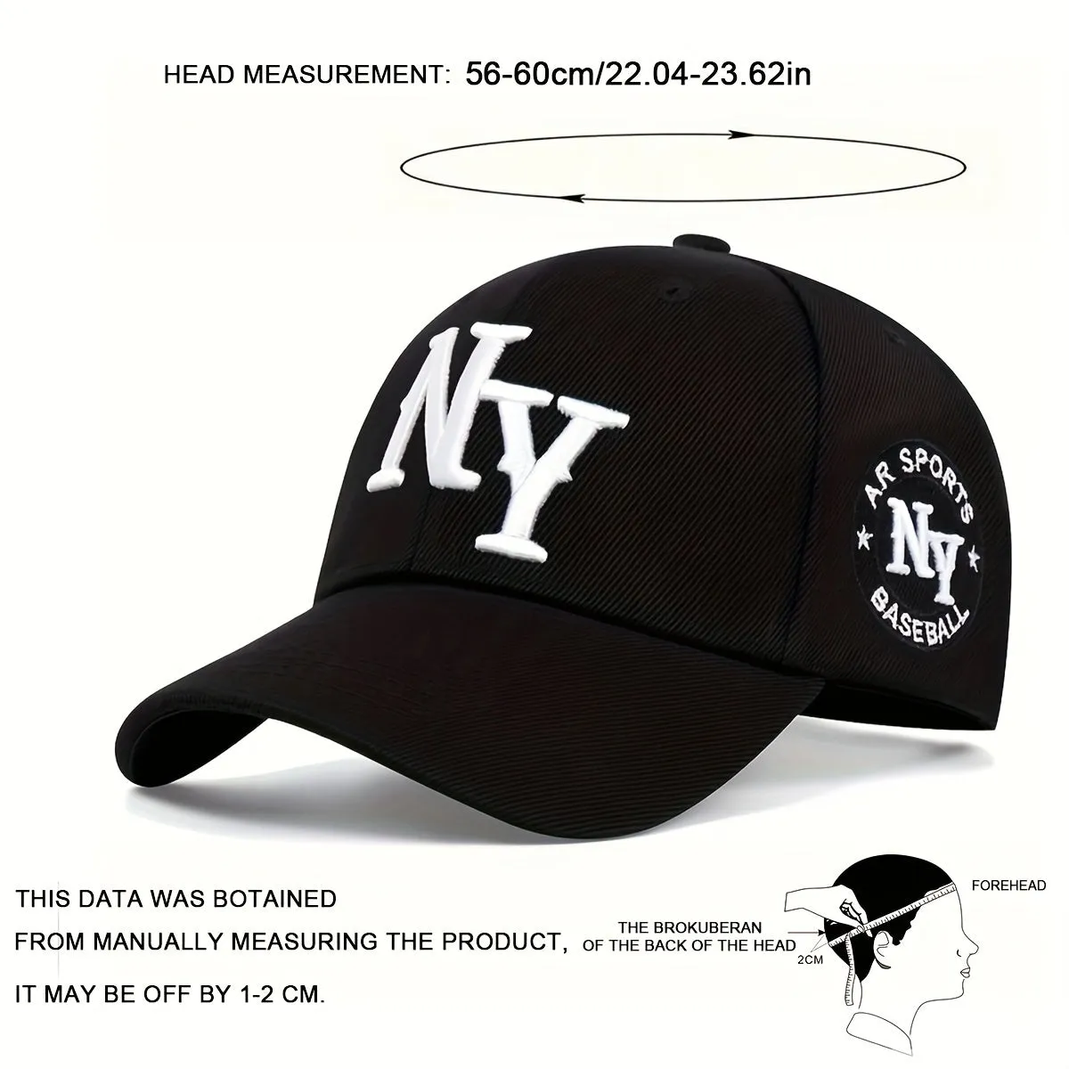 1pc Unisex Stylish NY Pattern Sunshade Adjustable Baseball Cap - Perfect for Spring and Autumn Travel, Seaside Party, Casual Daily Wear - Breathable, Lightweight, and Comfortable