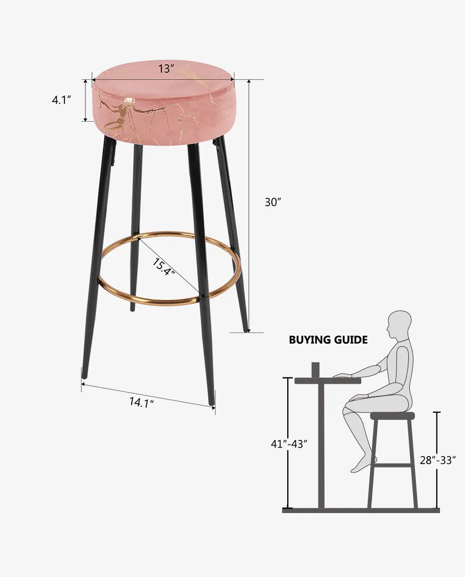 24"/30" Asheville Hot Stamping Bar Stools Set of 2