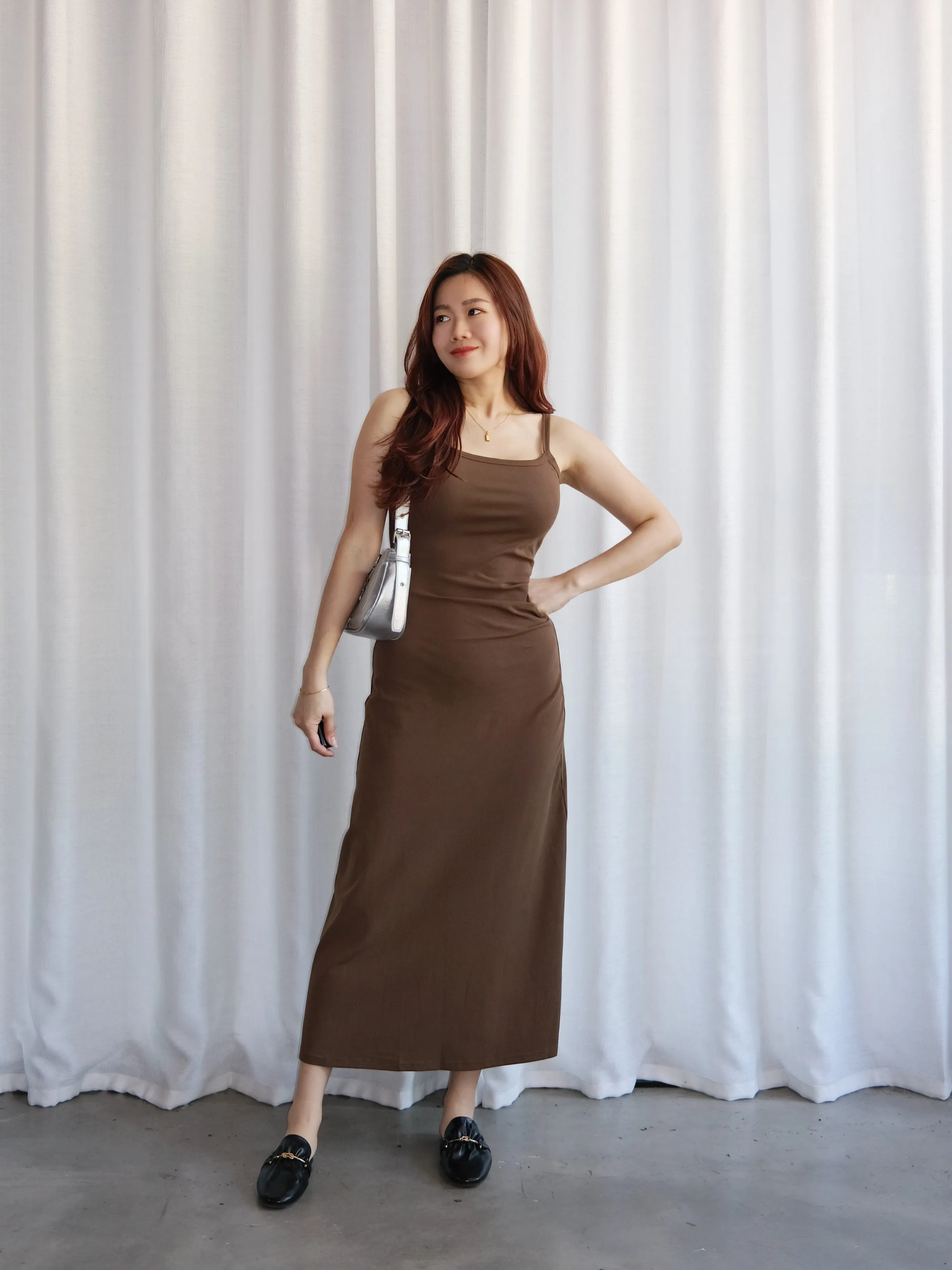 ACEWIN Strappy Bodycon Maxi Dress (Free Size) 703275