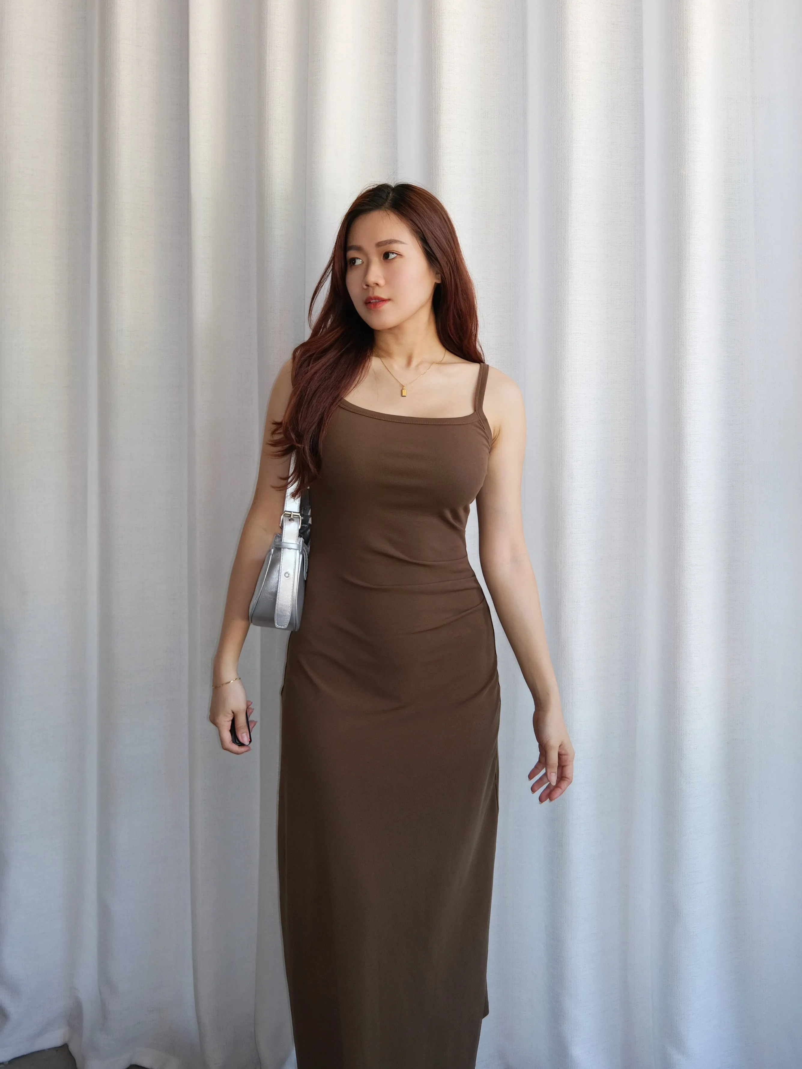 ACEWIN Strappy Bodycon Maxi Dress (Free Size) 703275