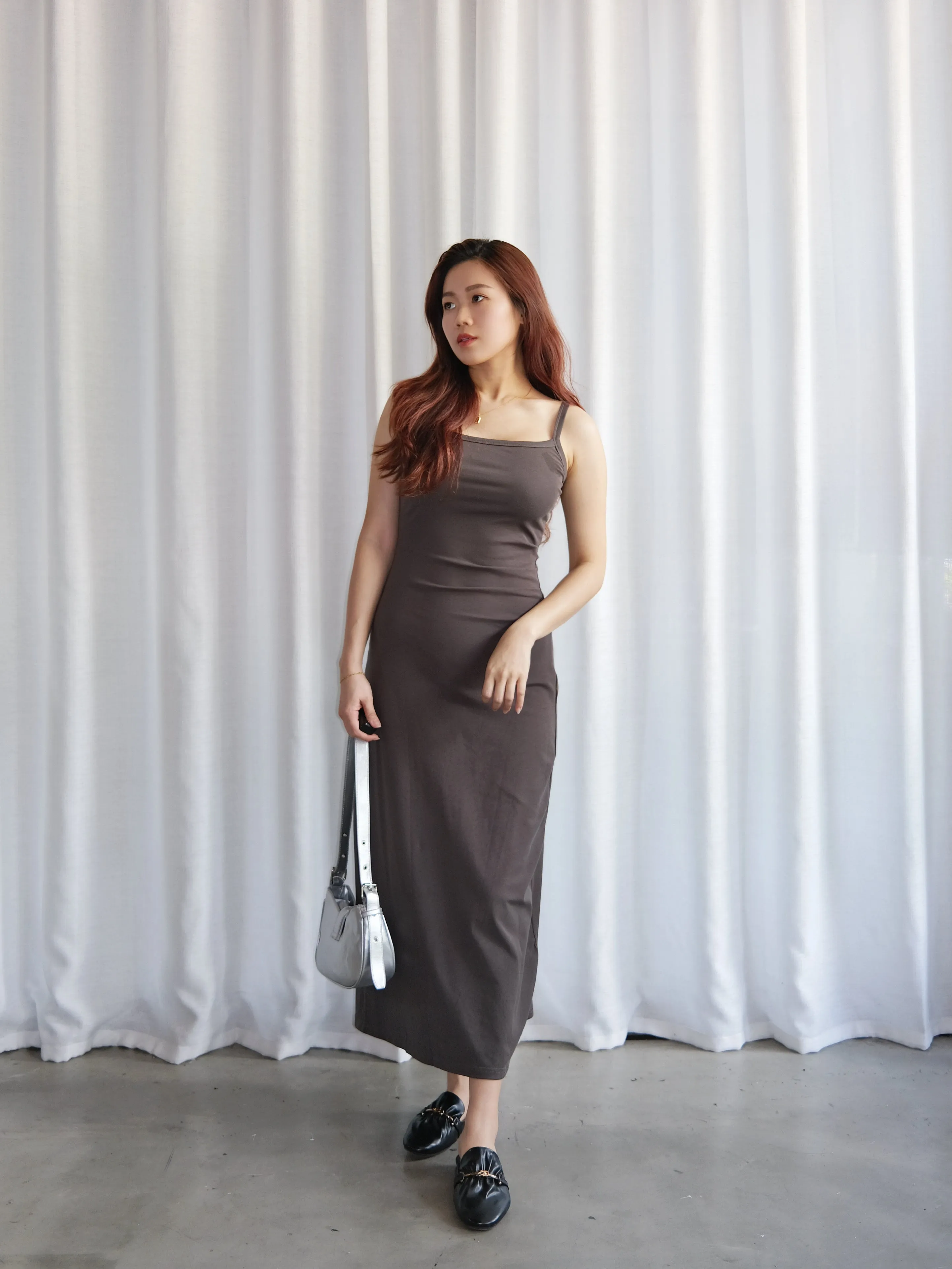 ACEWIN Strappy Bodycon Maxi Dress (Free Size) 703275