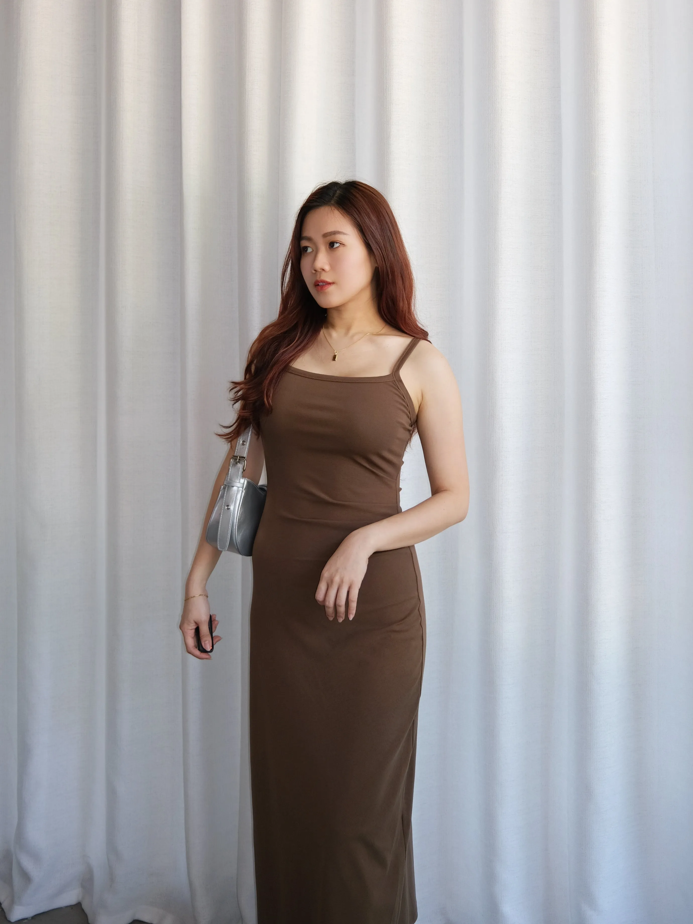 ACEWIN Strappy Bodycon Maxi Dress (Free Size) 703275