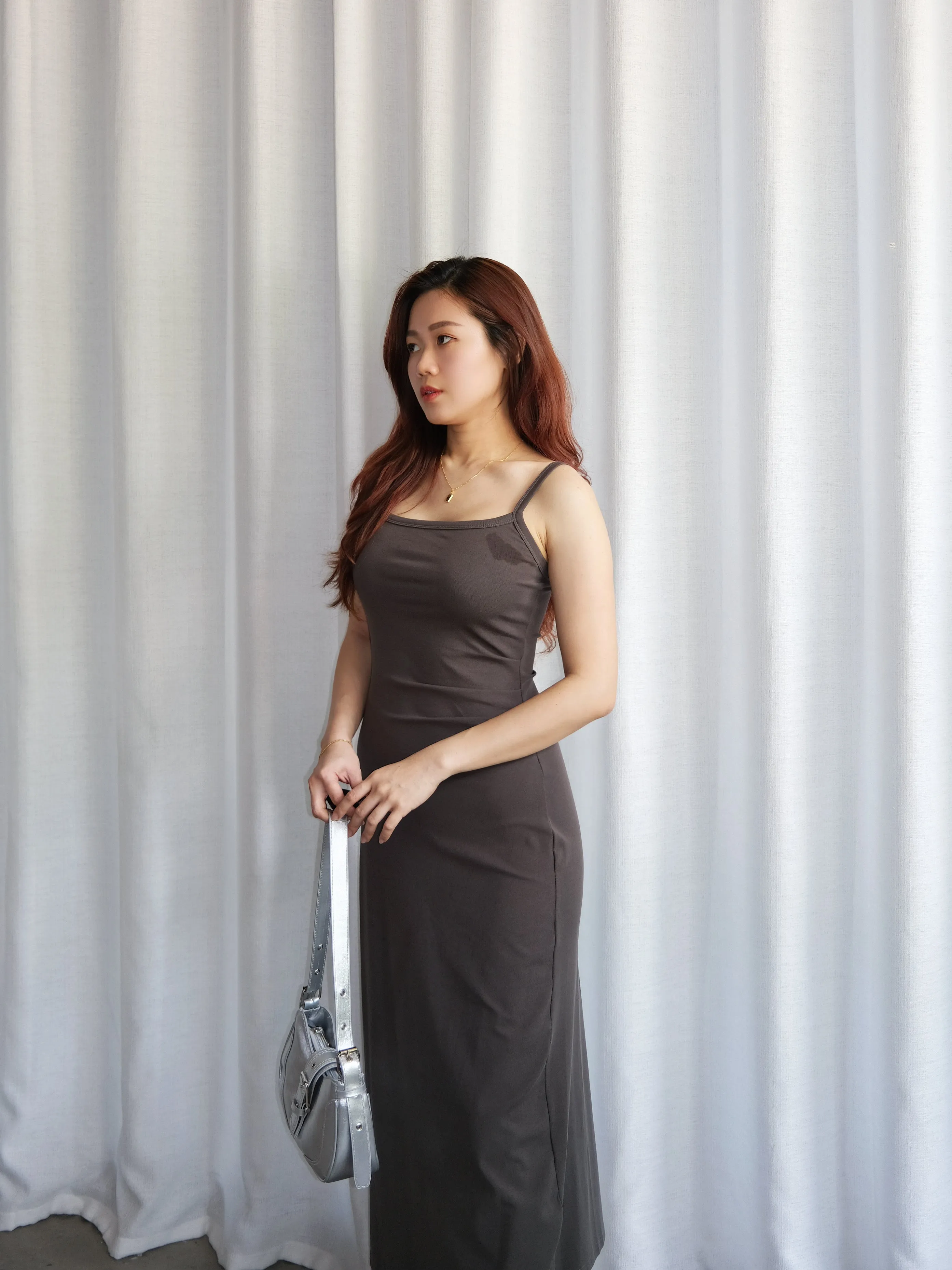 ACEWIN Strappy Bodycon Maxi Dress (Free Size) 703275