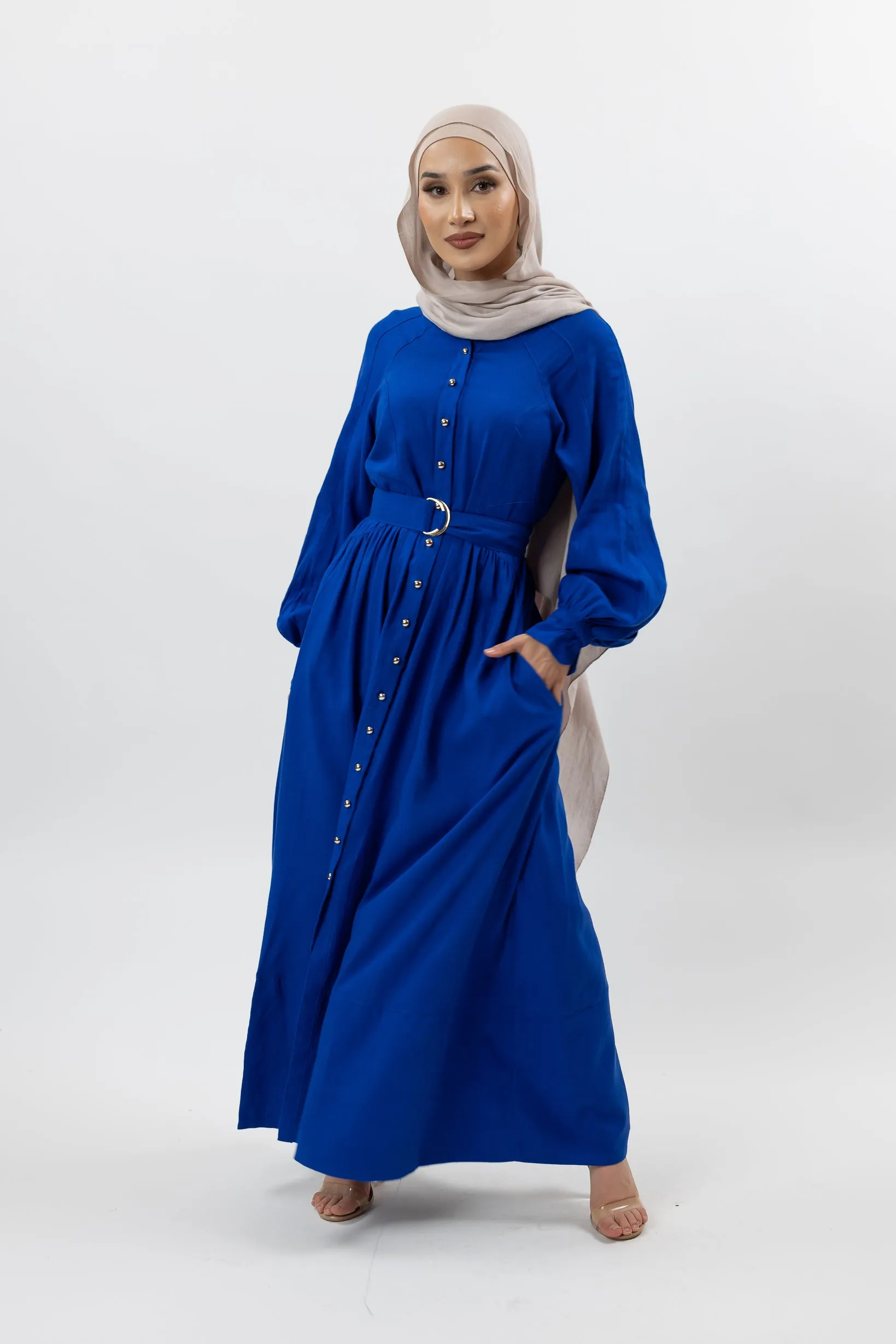 Adella Linen Dress - Dark Shades