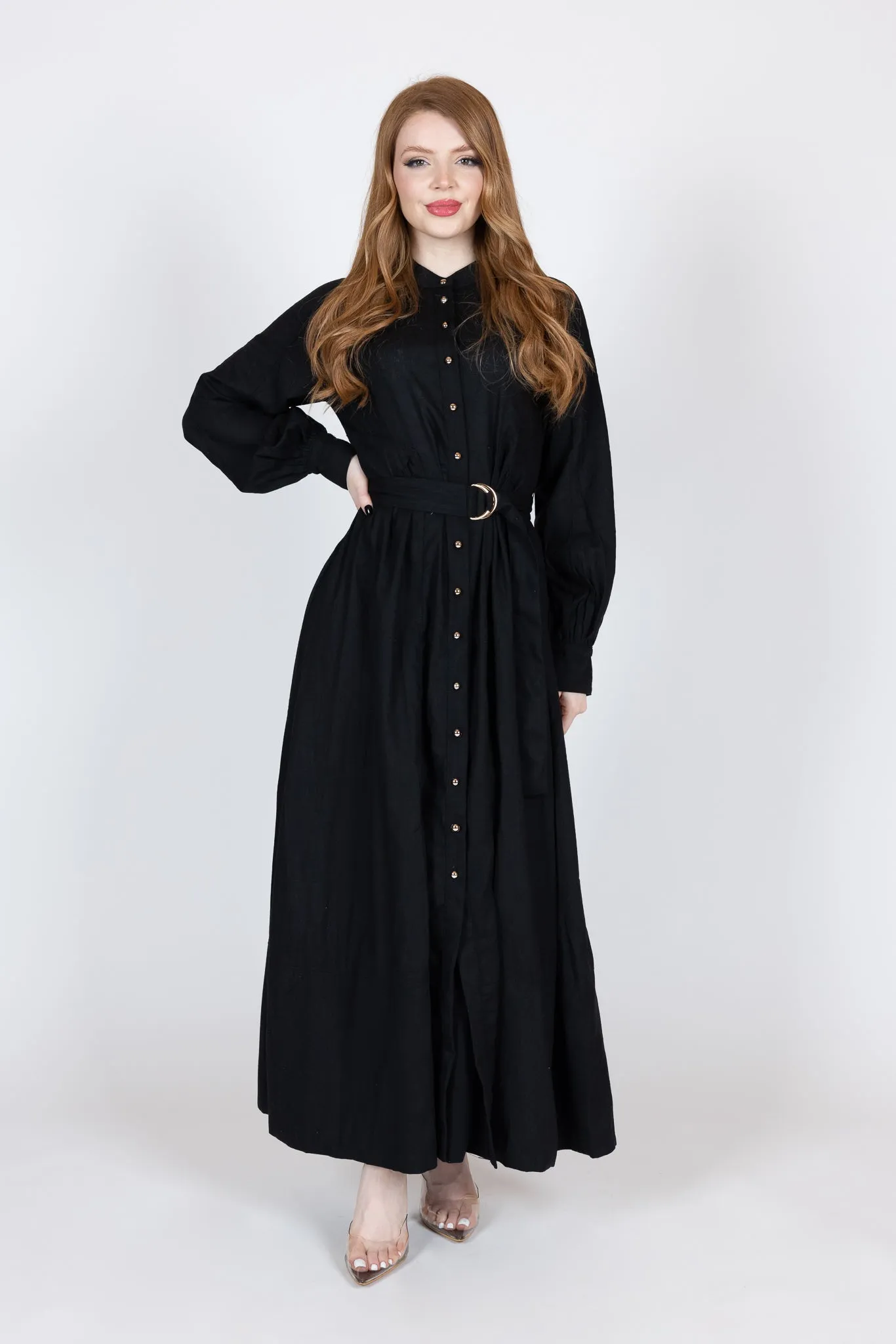 Adella Linen Dress - Dark Shades