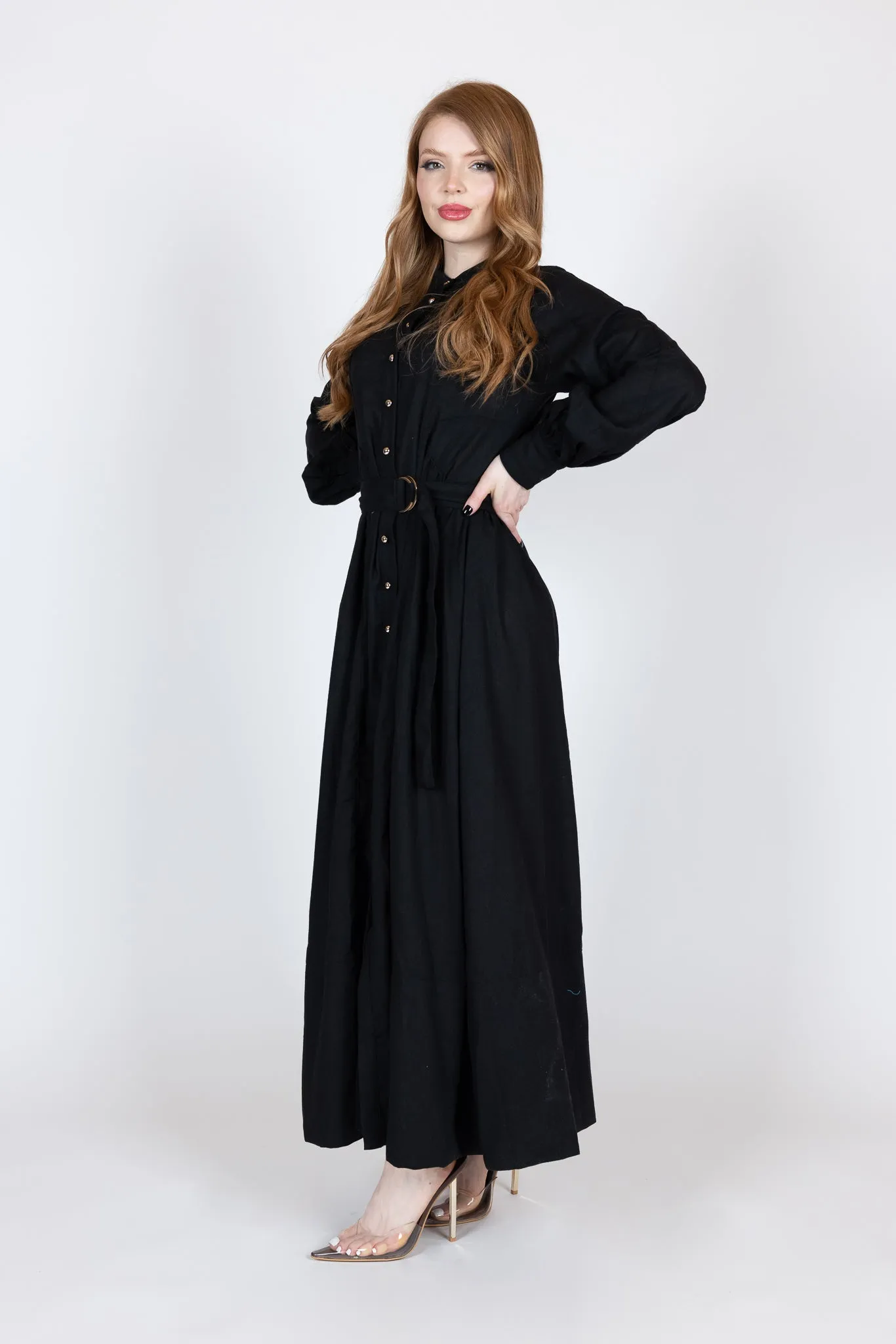 Adella Linen Dress - Dark Shades