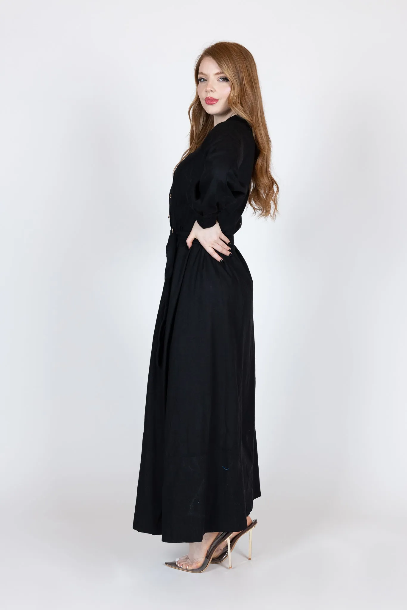 Adella Linen Dress - Dark Shades