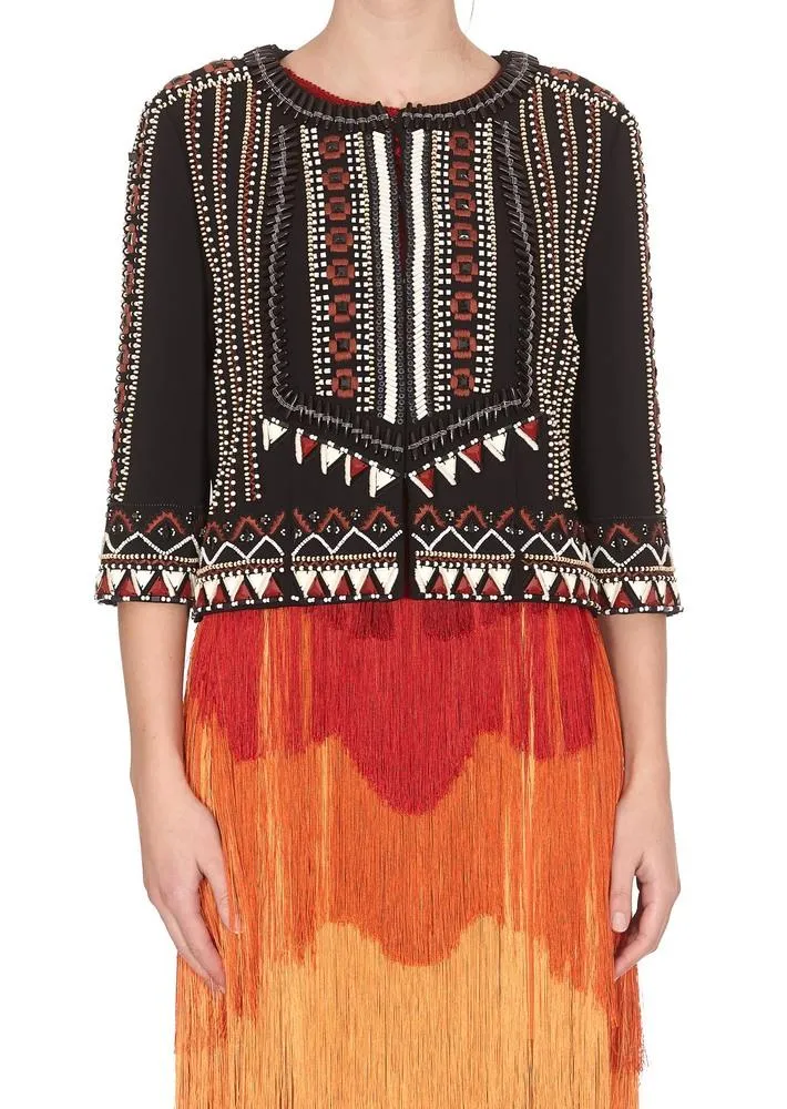 Alberta Ferretti Embellished Cropped Jacket