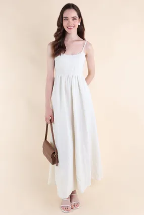 AMOUR TIE-BACK MAXI DRESS IN CREAM