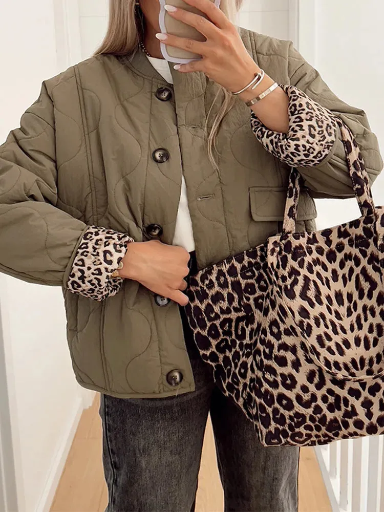 Anna Marie - Casual jacket with leopard lining