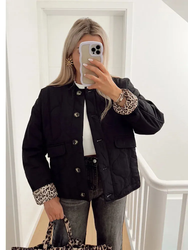 Anna Marie - Casual jacket with leopard lining