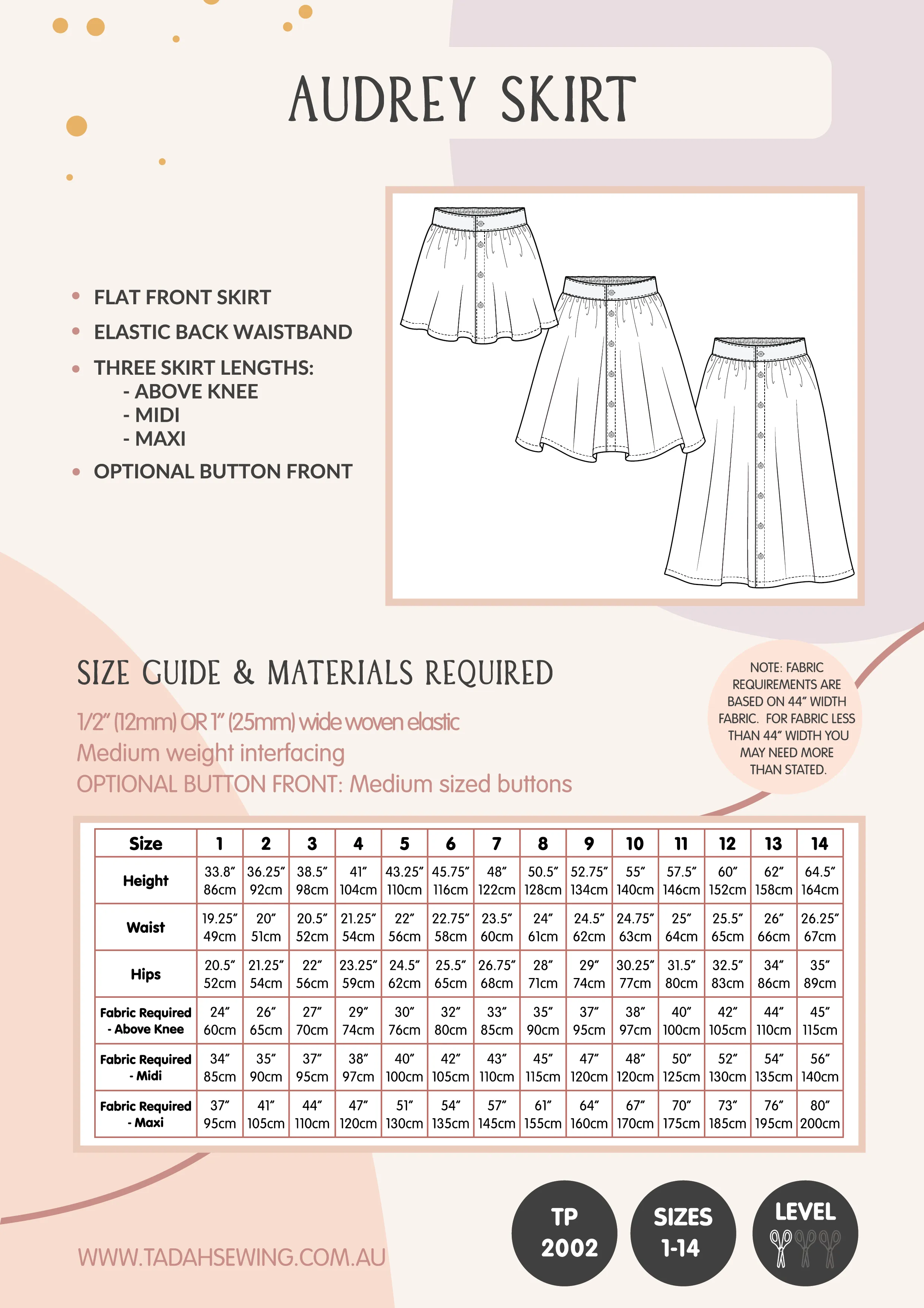 Audrey Skirt Sewing Pattern