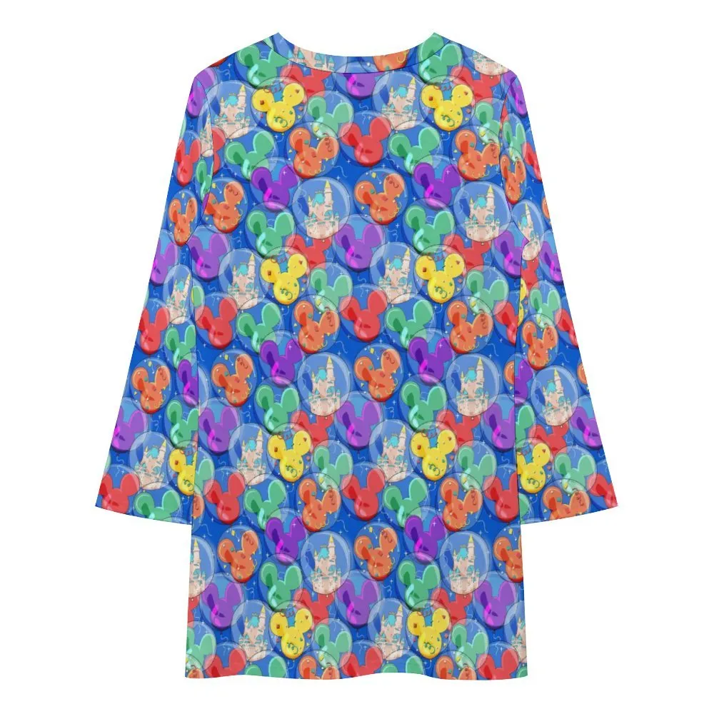 Balloon Collector Long Sleeve Patchwork T-shirt Dress