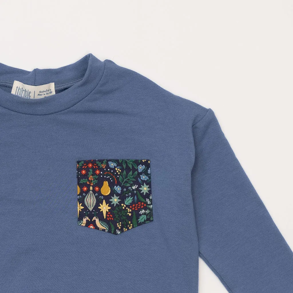 Bamboo Modern Sweatshirt in Cornflower Noel