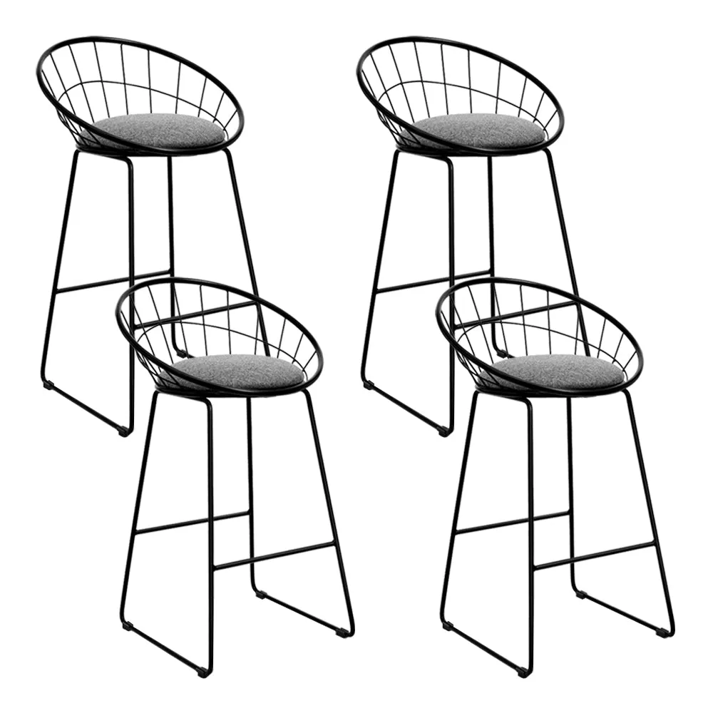 Bar Stools  Set of 4 - Metallic