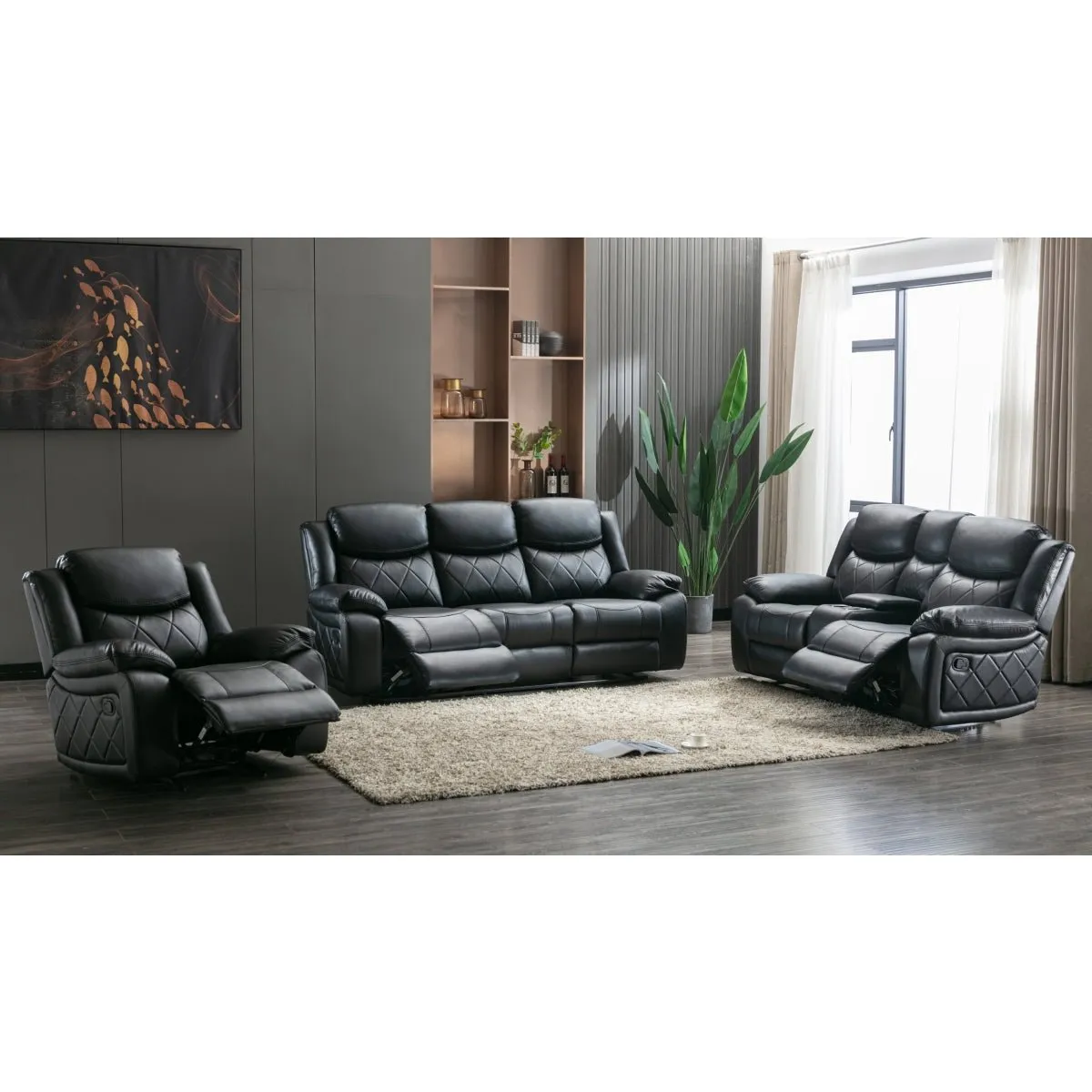 Bartholomew Black Reclining Set