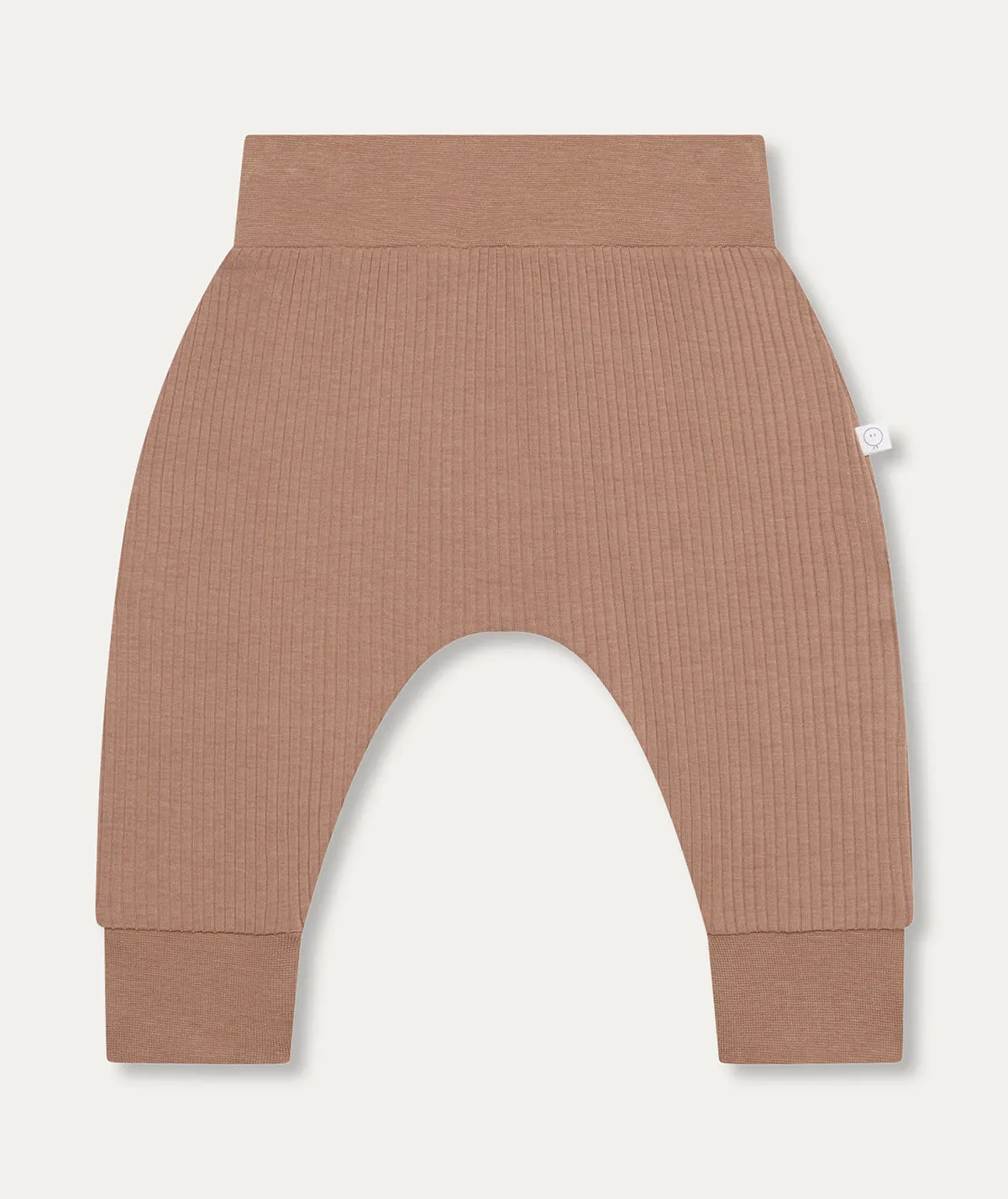 Bear Face Ribbed Joggers - Bear & Brown