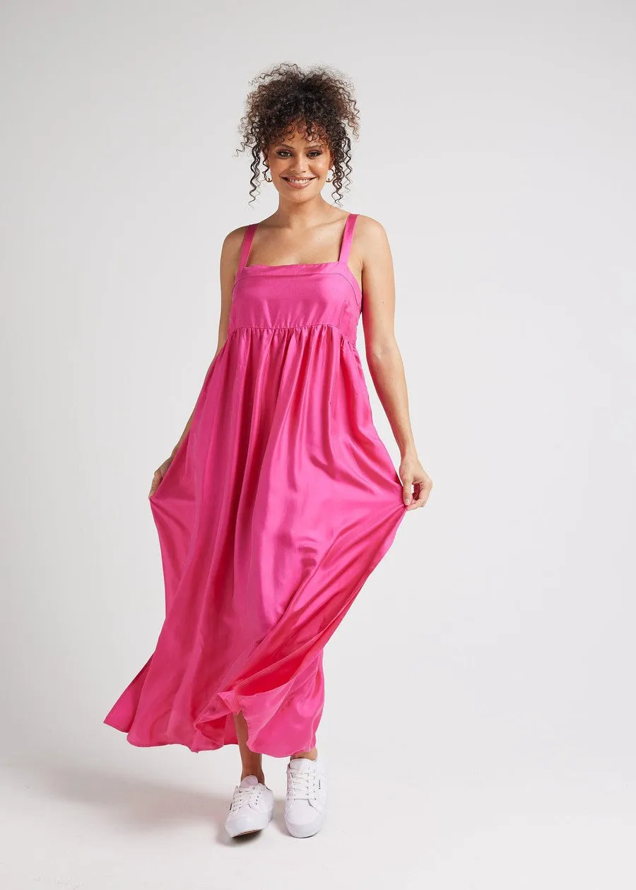 Begonia Sleeveless Silk Maxi Dress