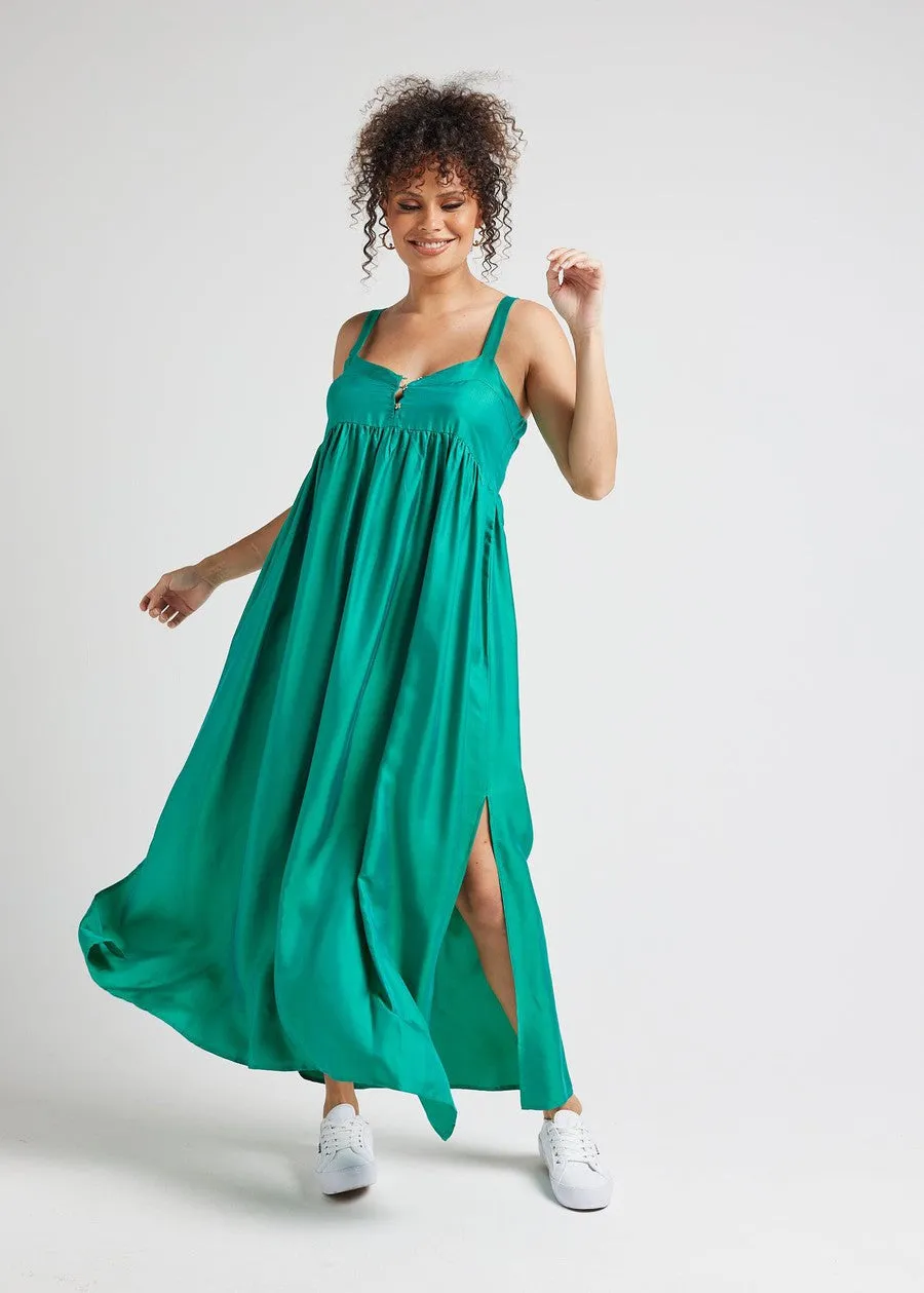 Begonia Sleeveless Silk Maxi Dress