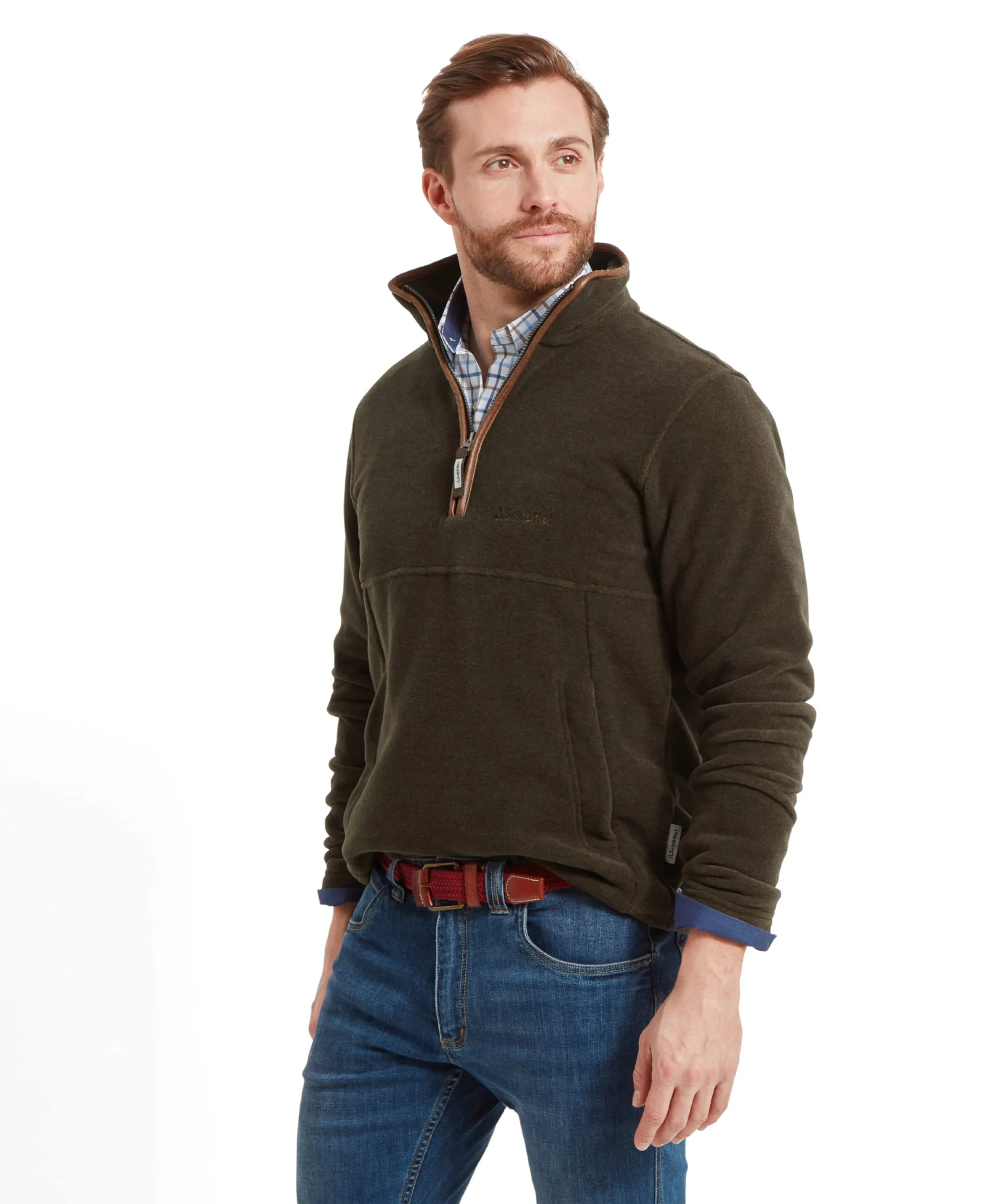 Berkeley Quarter Zip Fleece - Dark Olive