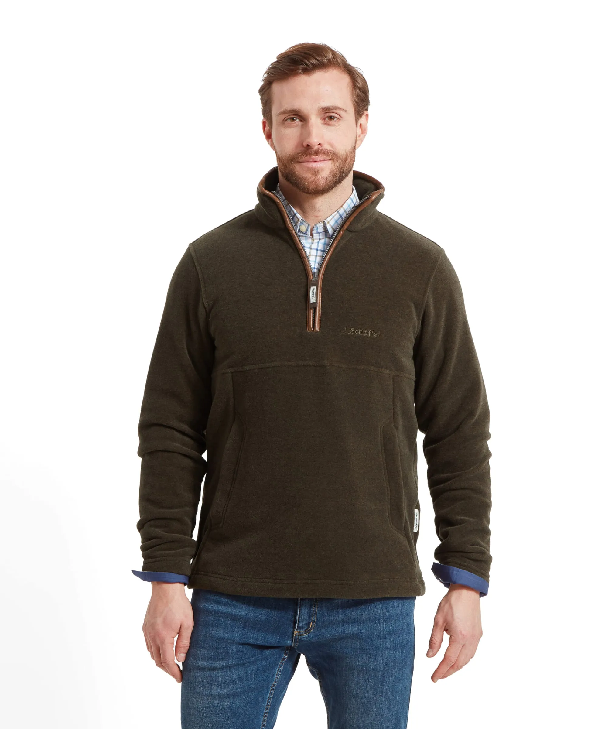 Berkeley Quarter Zip Fleece - Dark Olive