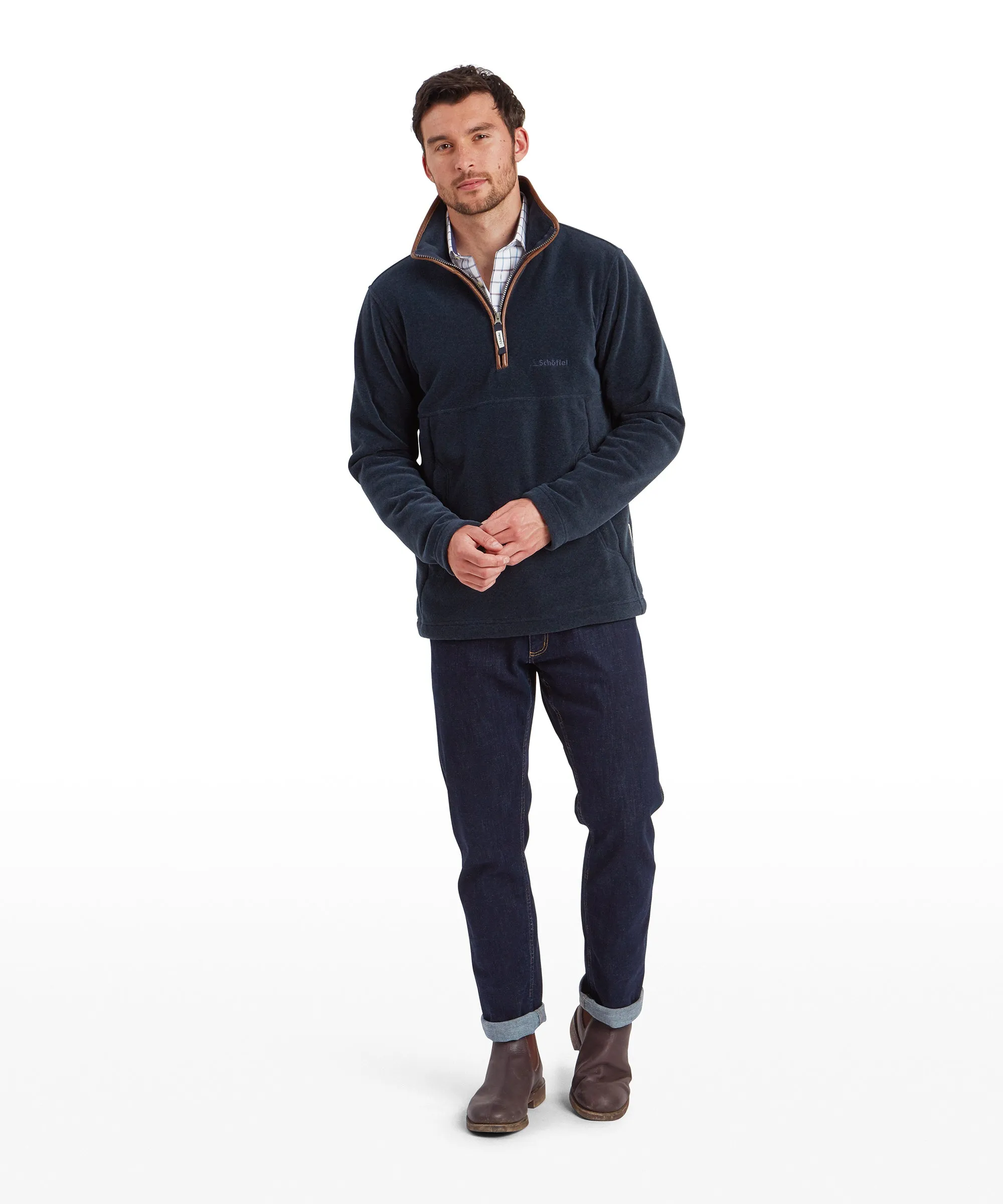 Berkeley Quarter Zip Fleece - Petrol Blue