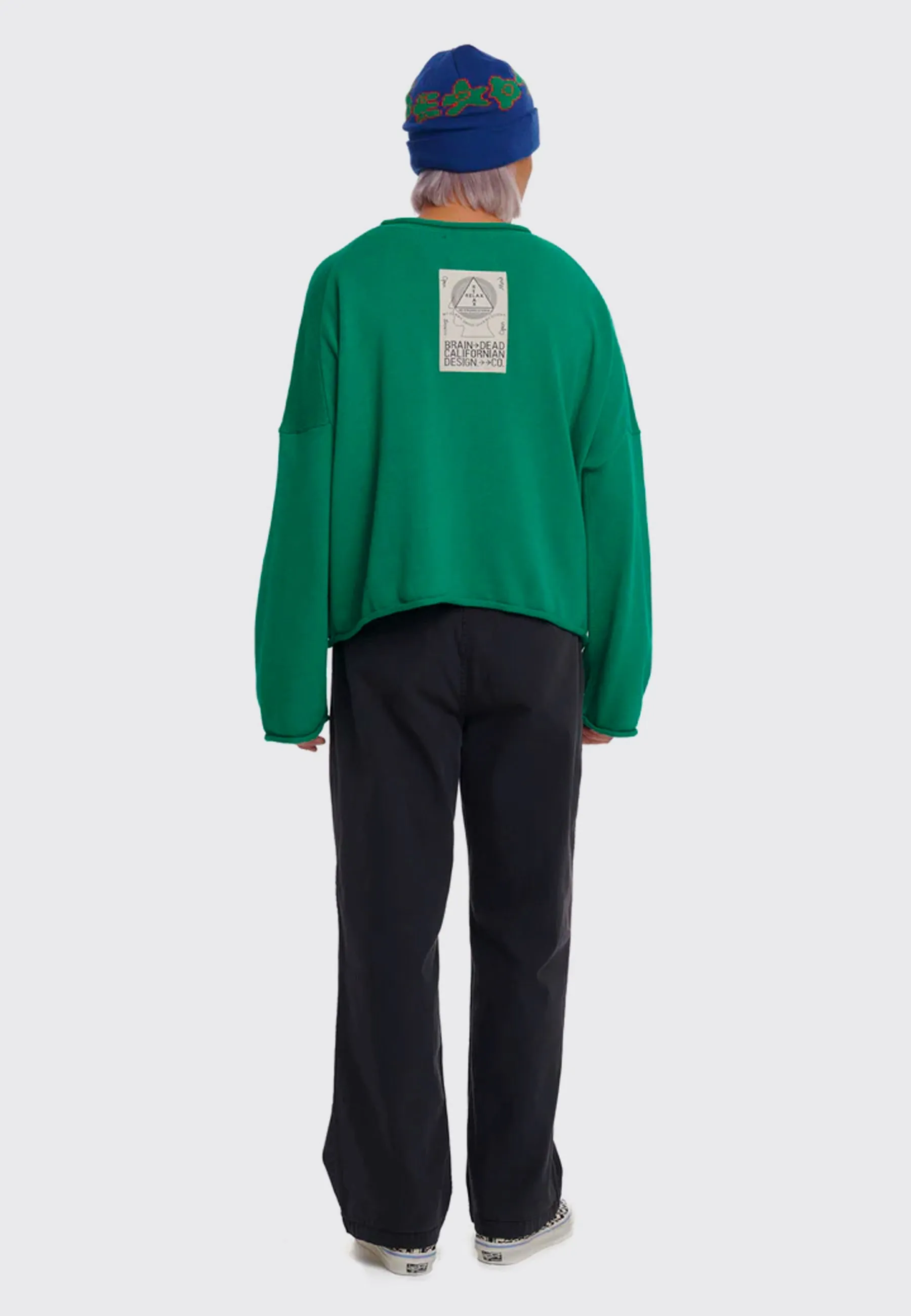 Big Bite Oversized Cropped Boxy Sweater - Green