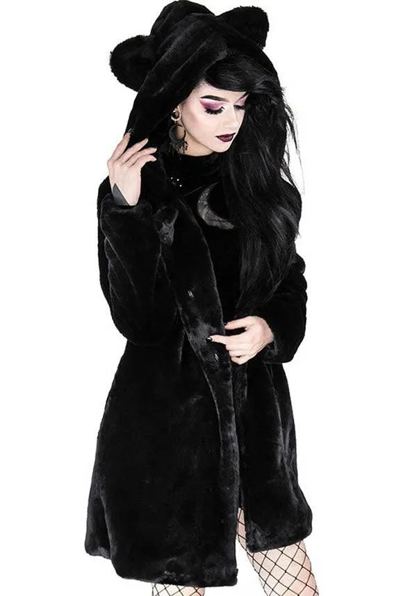 Black Cat | FAUX FUR COAT