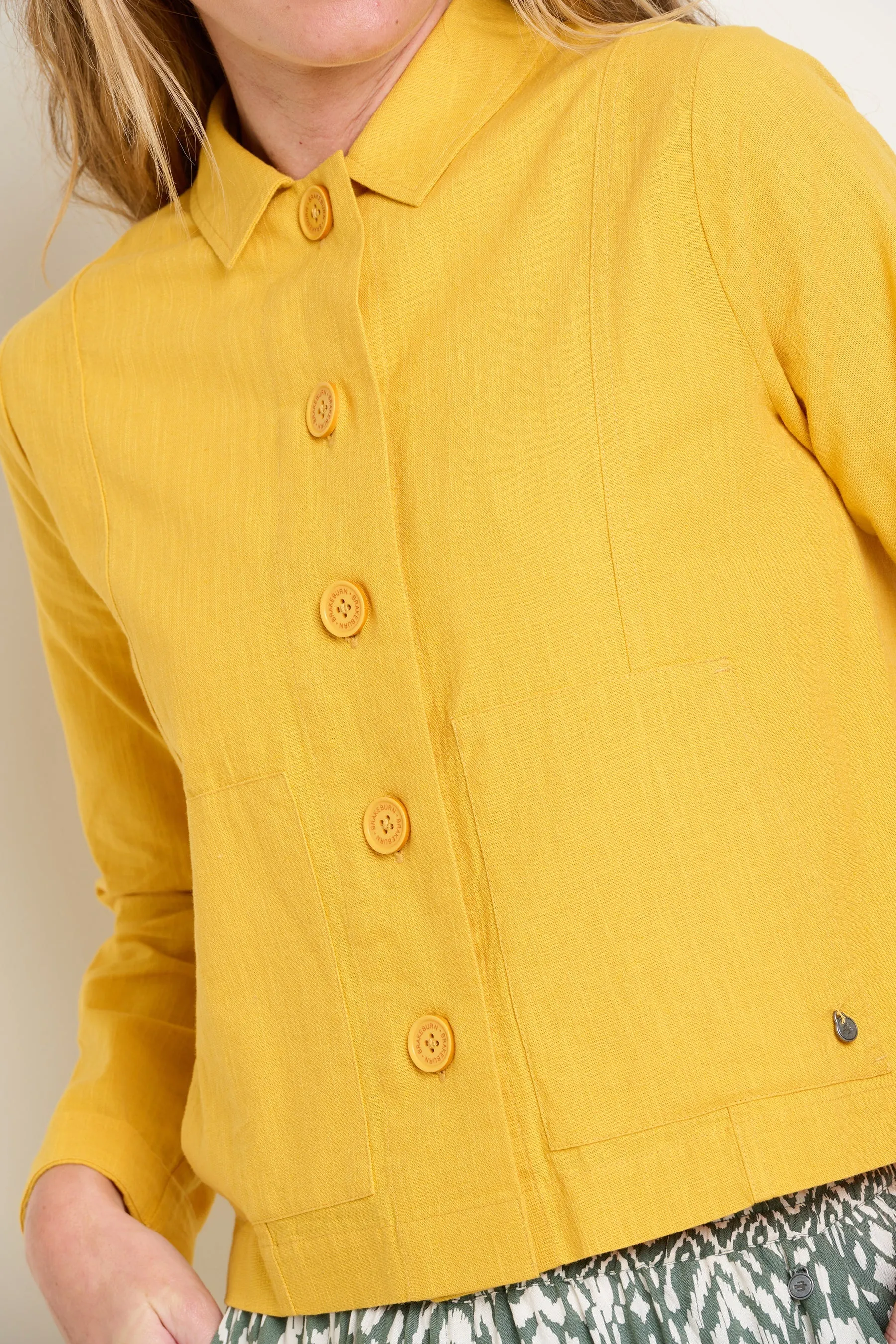 Brakeburn - Mustard Linen Casual Jacket