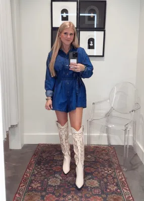 Bri Denim Romper