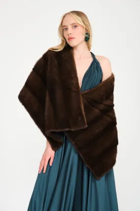 Brown Mink Fur Shawl