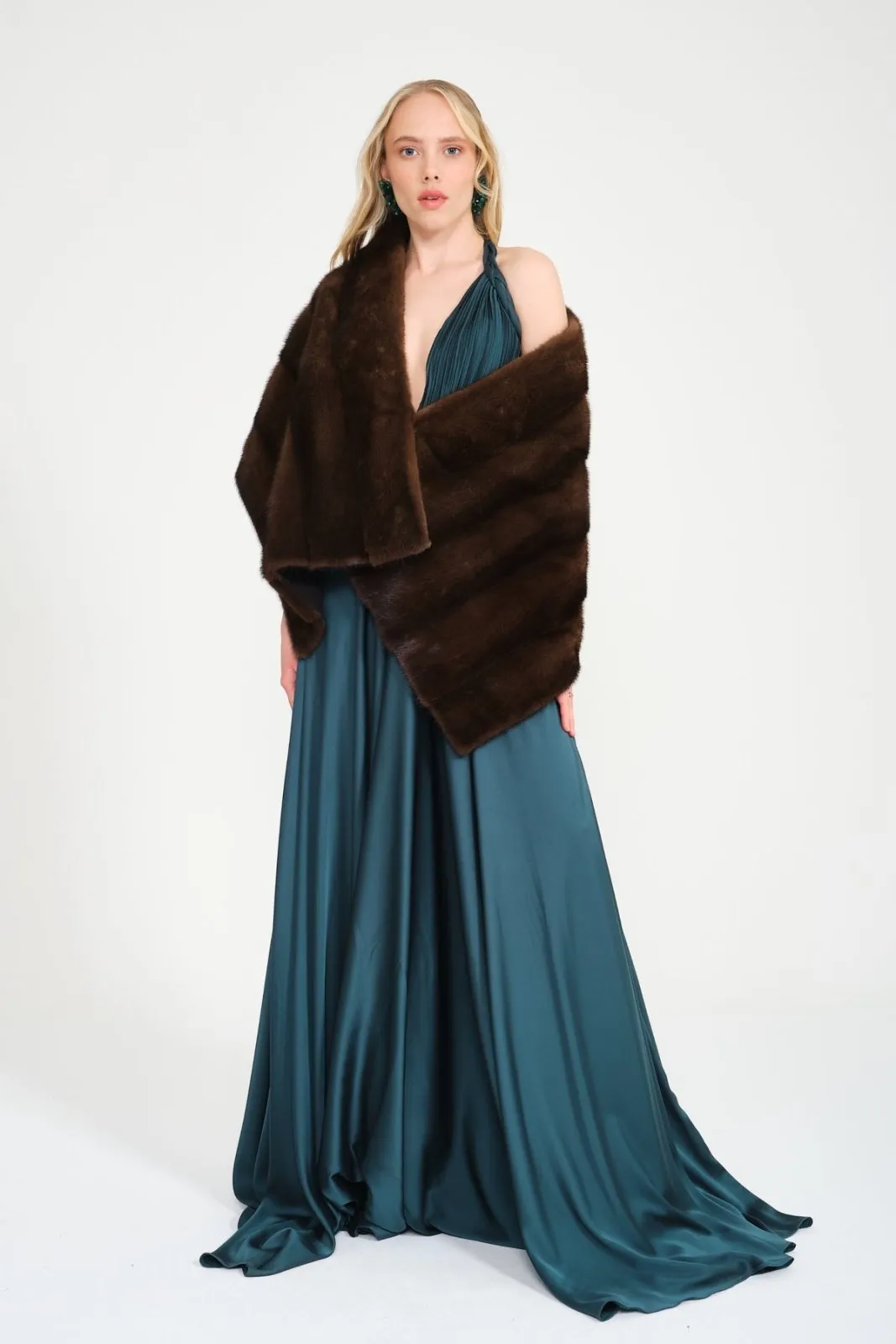 Brown Mink Fur Shawl