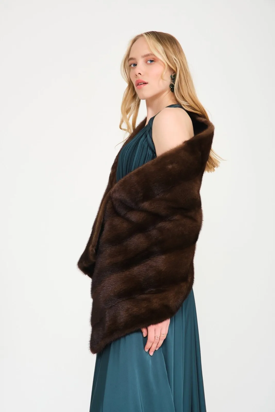 Brown Mink Fur Shawl