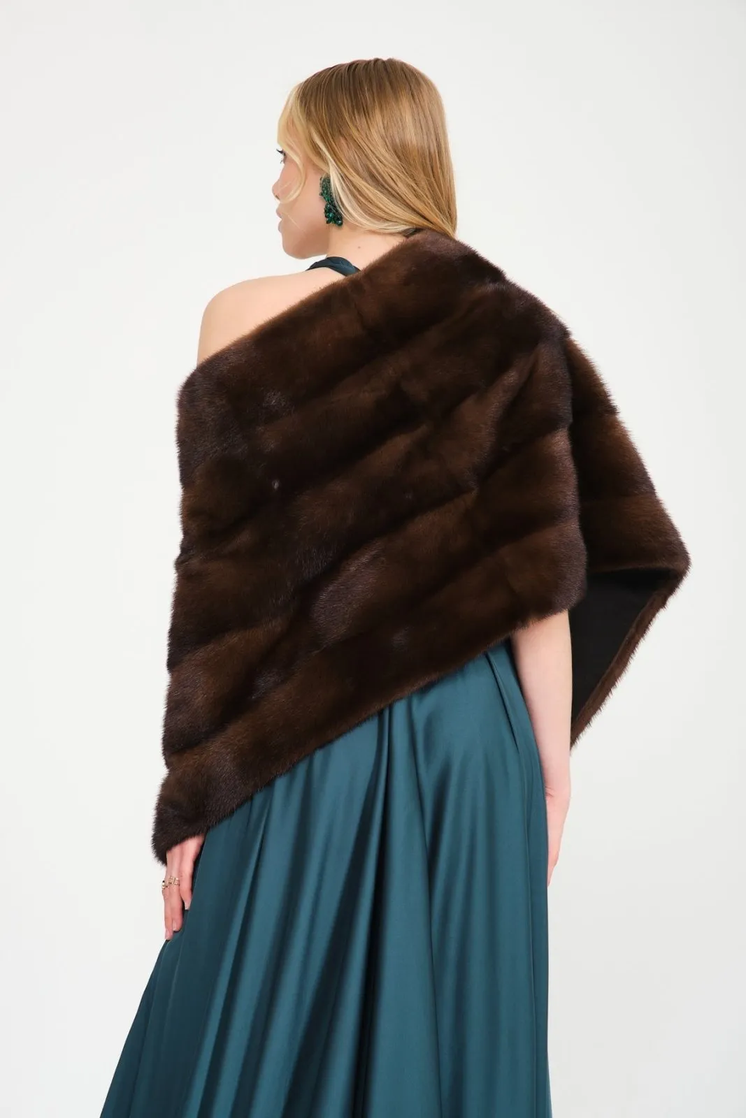 Brown Mink Fur Shawl