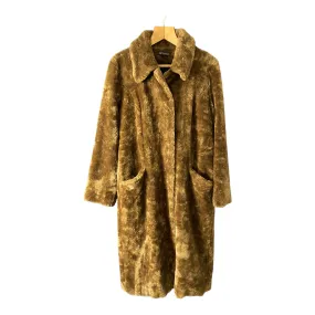 Browns Faux Fur Caramel Long Sleeved Coat UK Size 16