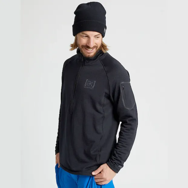 Burton Men's [ak] Helium Power Grid Half-Zip Fleece Black