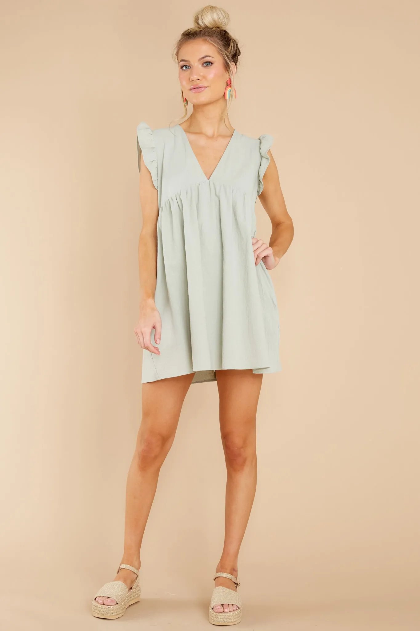 Call Me Angel Light Sage Romper Dress