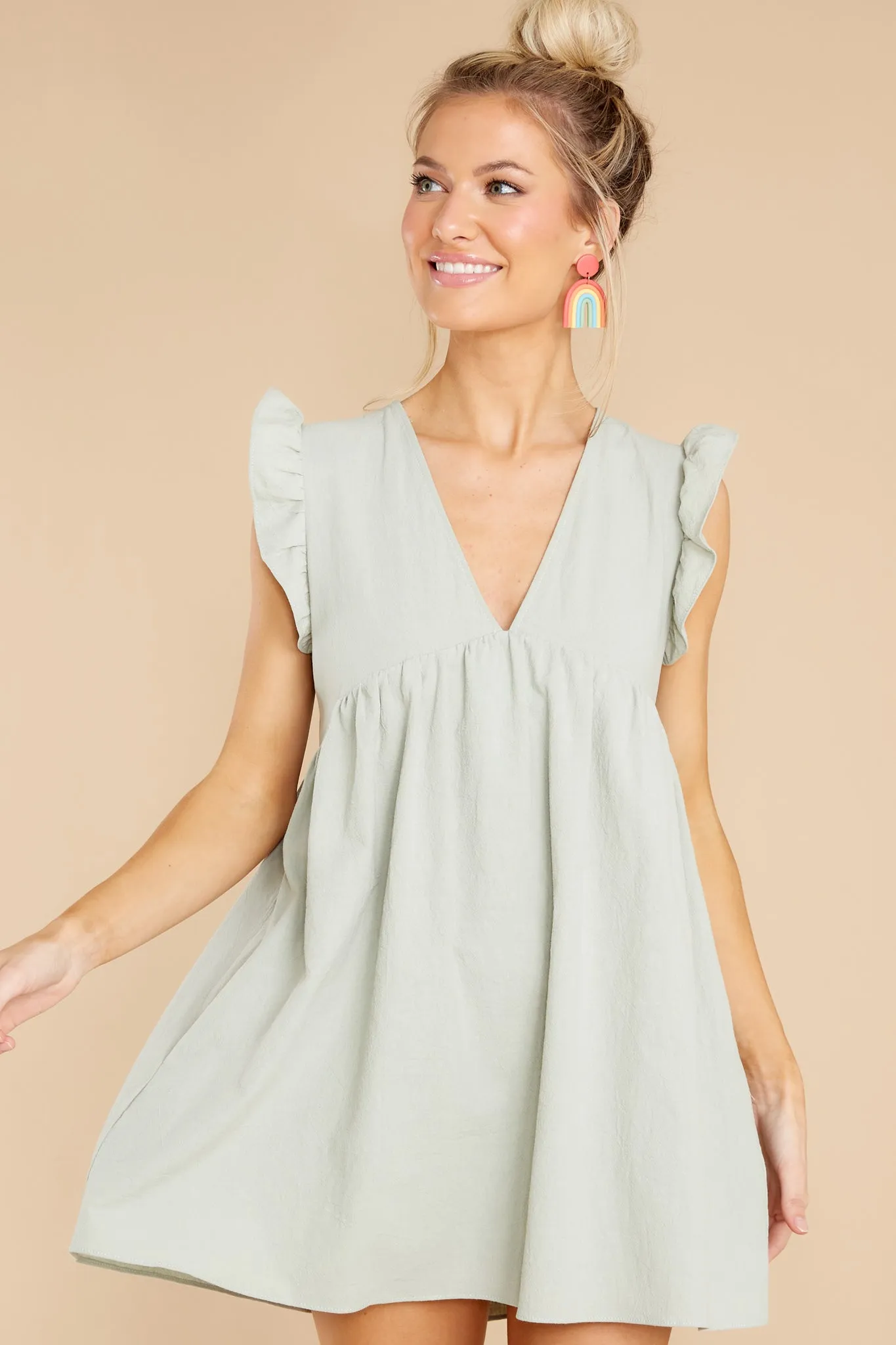 Call Me Angel Light Sage Romper Dress