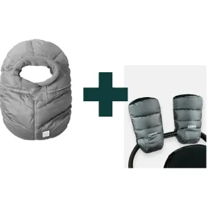 Car Seat Cocoon & Warmmuffs 212 - Metallic Silver