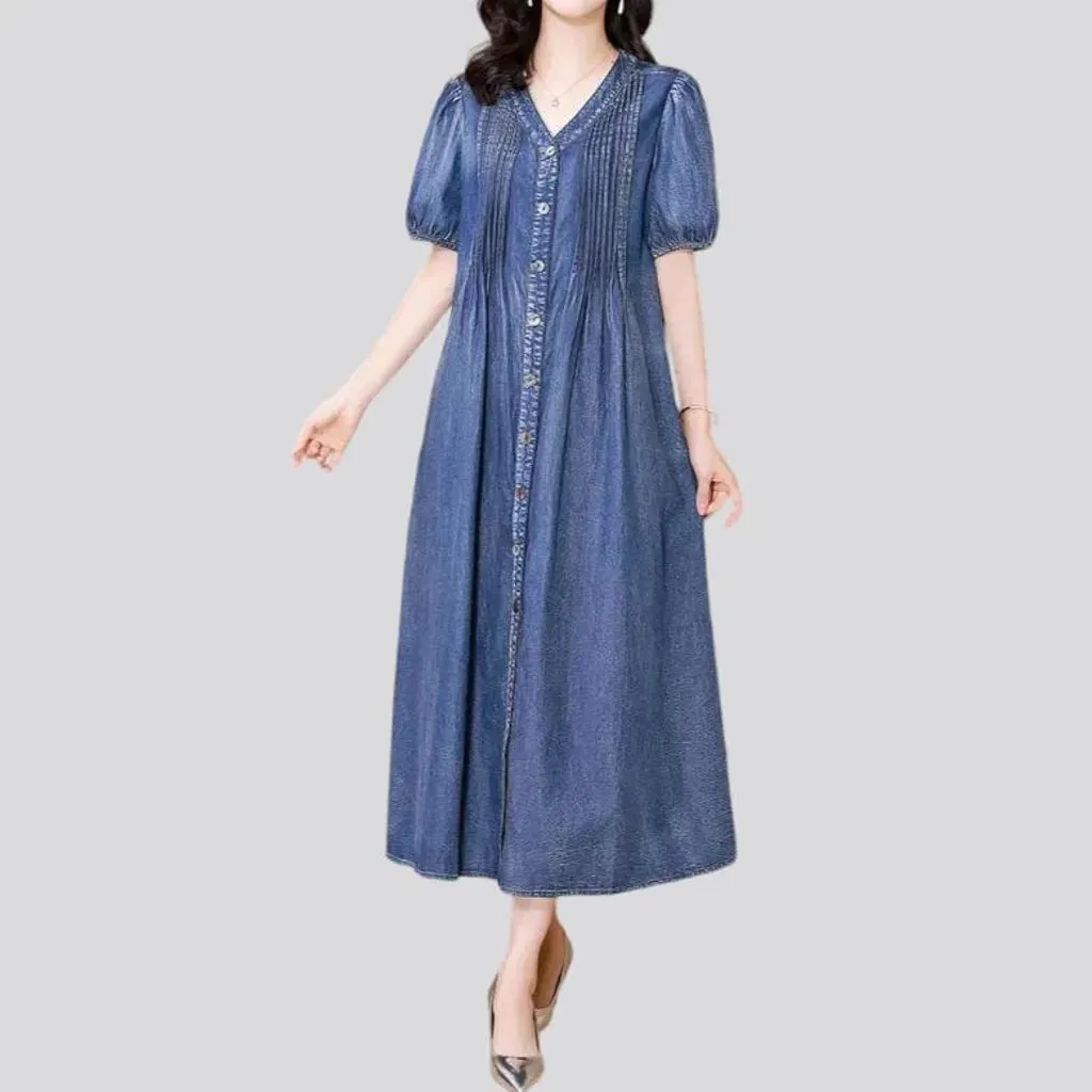 Casual maxi vintage denim dress