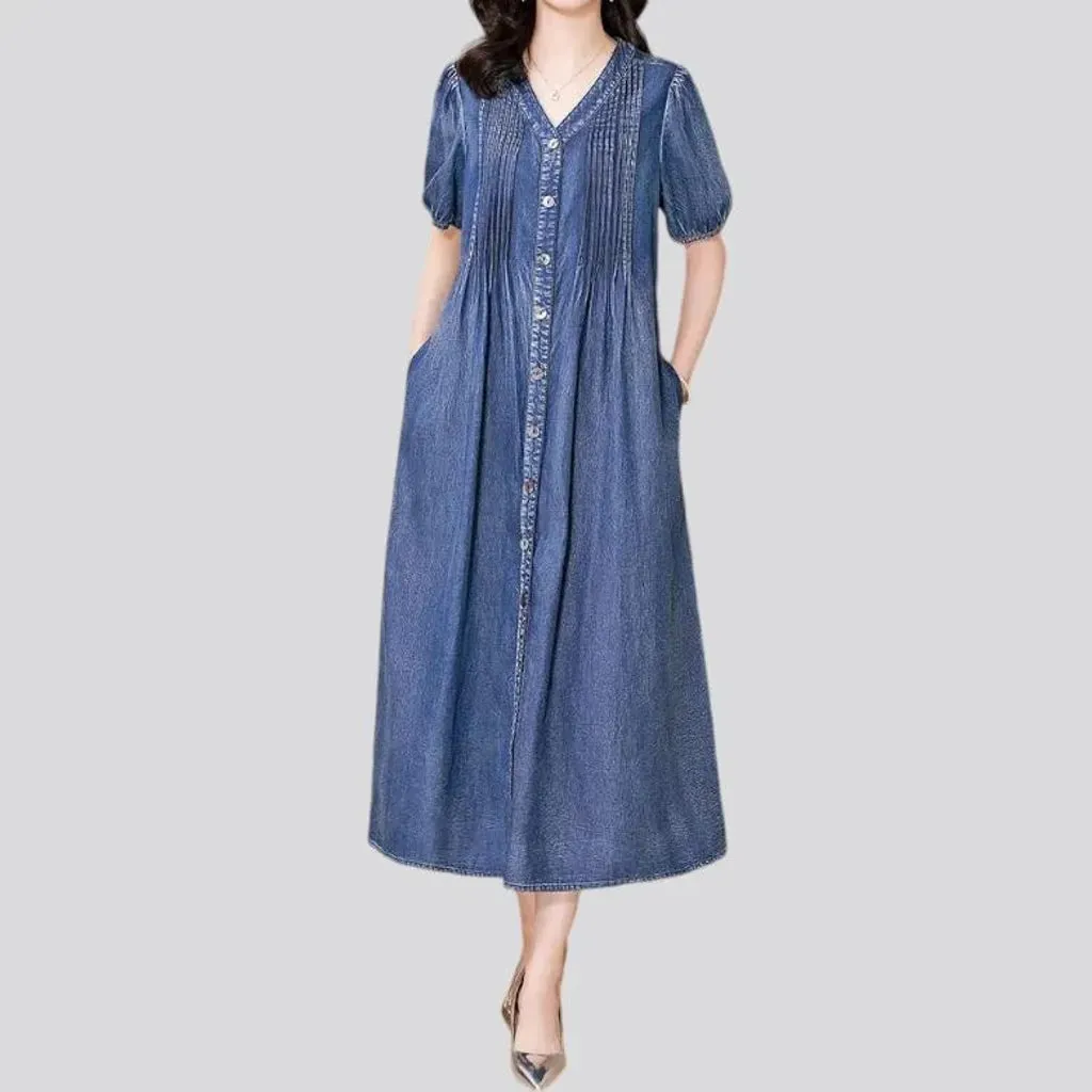 Casual maxi vintage denim dress