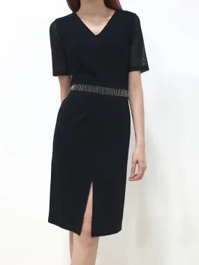 Chain Tassel Waist Dress - Black (Non-returnable)