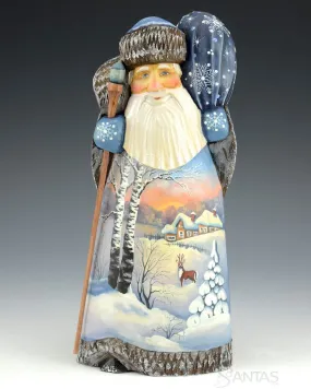 Christmas Dawn - Blue Scenic Russian Santa