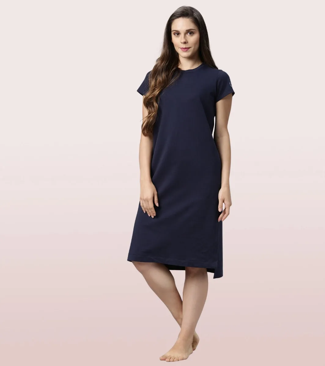 Comfy Dress | Short Sleeve Cotton Terry Lounge Dress