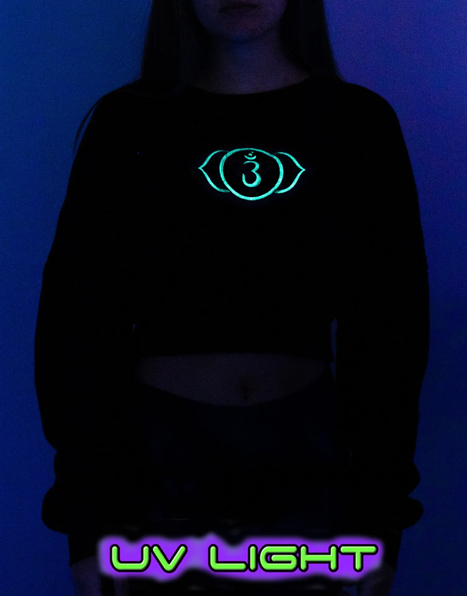 Cropped Sweat : Glow Chakra print