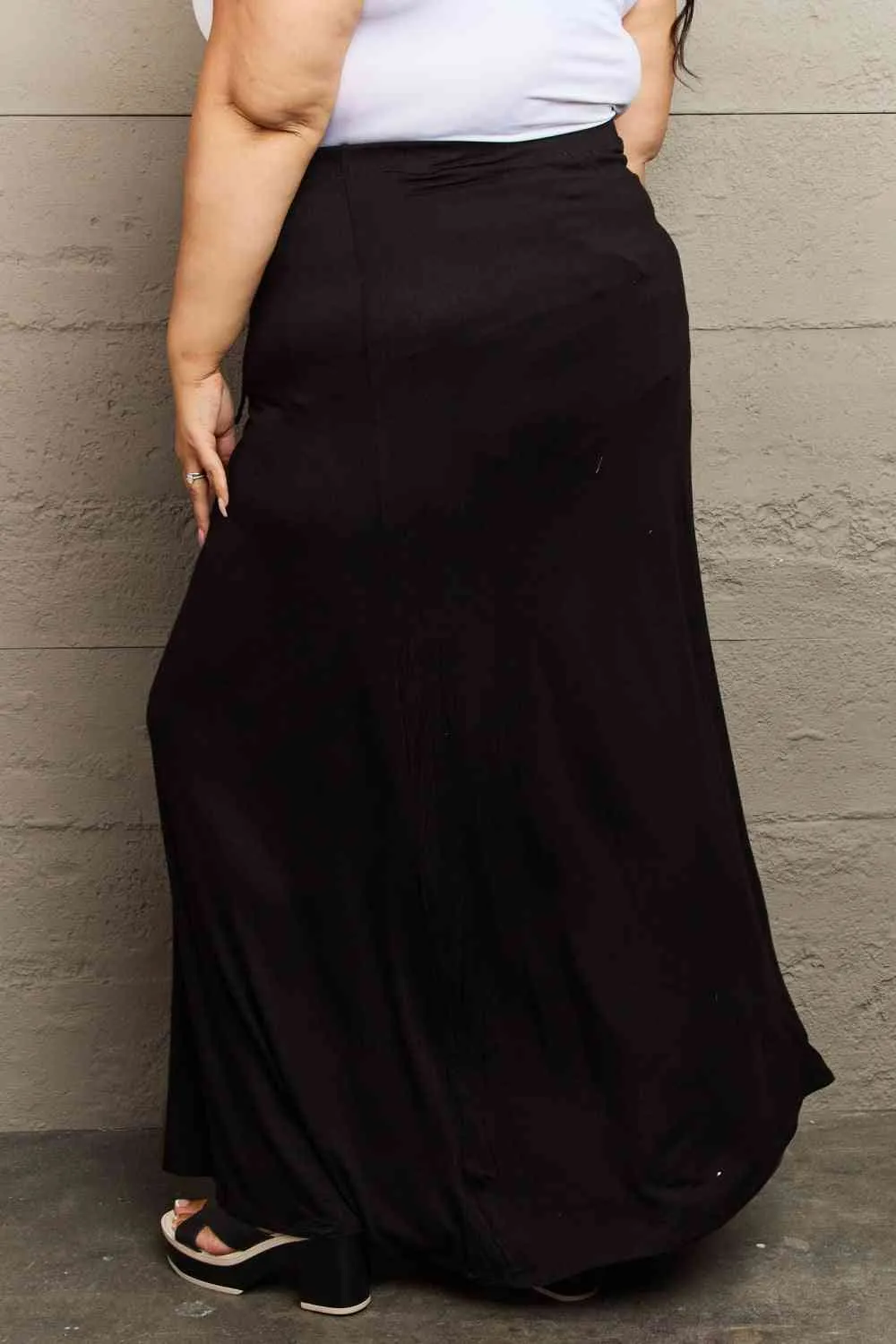 Culture Code For The Day Full Size Flare Maxi Skirt in Black