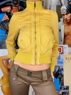 curry coloured cropped downtown girl jacket