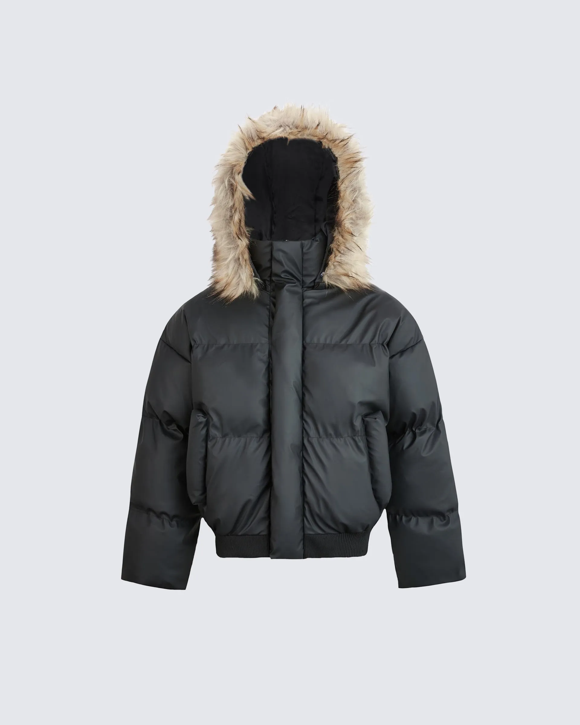 Detachable Hood Faux Fur Puffer Jacket