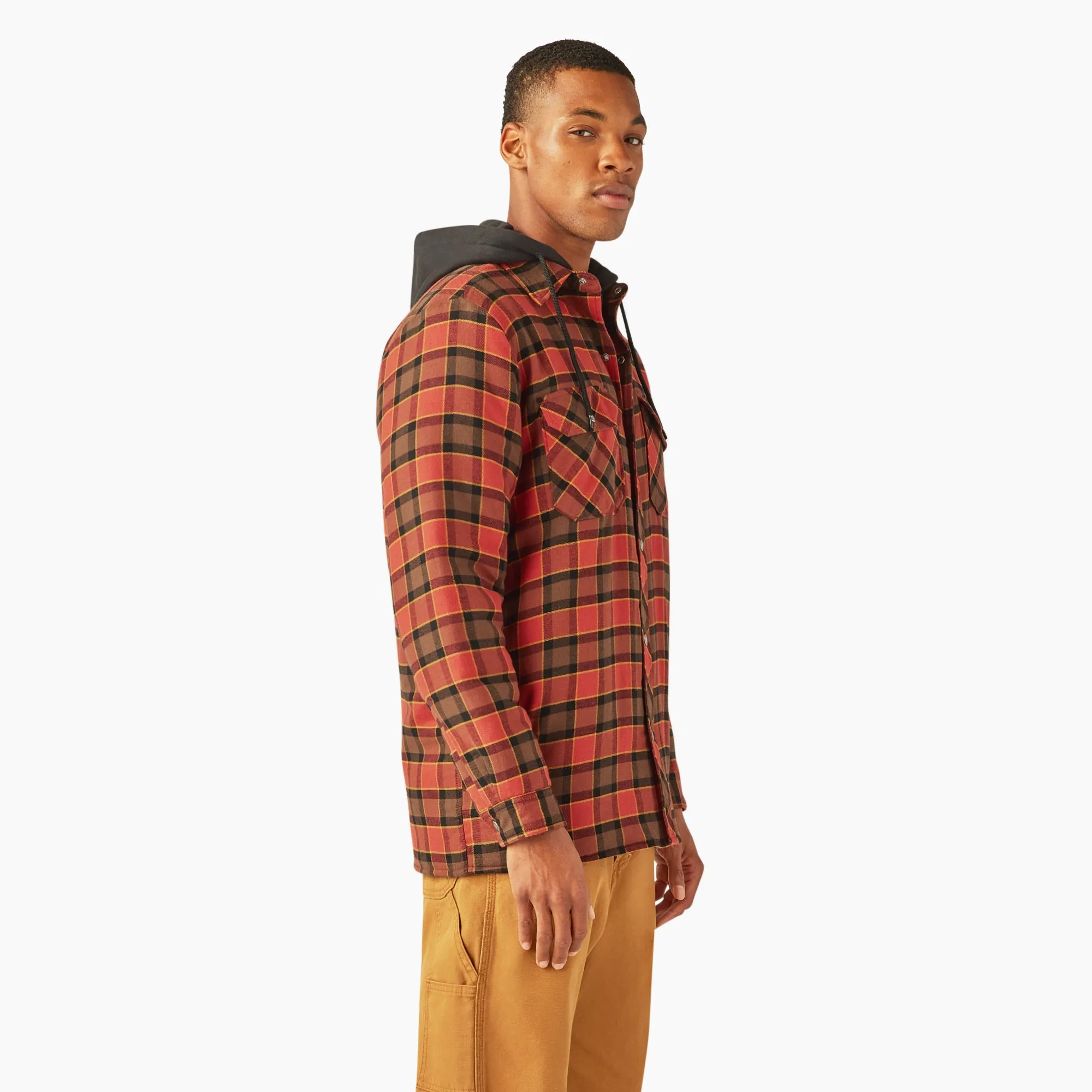 Dickies Men's Durable Water Repellent Hooded Flannel Shirt Jac